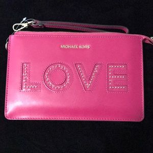 NWT The Michael Kors  LOVE  wallet/wristlet